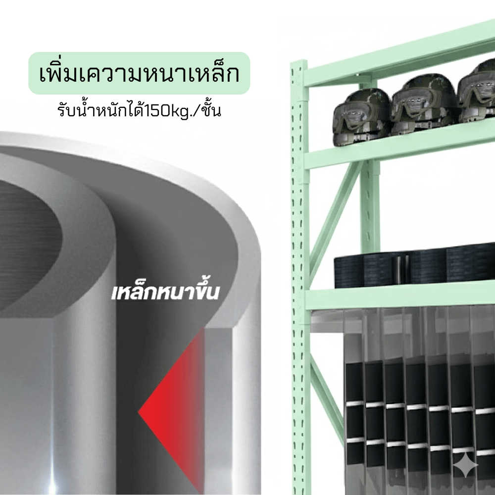 ชั้นวางของโล่ง 4 ชั้น ELIFE 200X200X40 ซม. สีเขียว_5